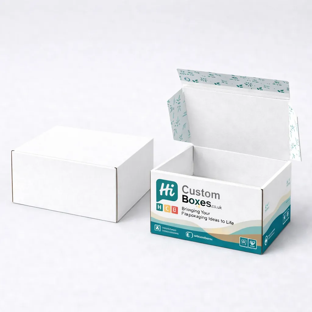 Professional die-cut corrugated mailer boxes with high-quality branding and floral interior printing for e-commerce. class=